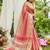 Peach plain tissue tissue-sarees saree with blouse