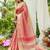 Peach plain tissue tissue-sarees saree with blouse