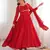 red georgette anarkali gown with dupatta