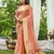 peach plain silk silk-sarees saree with blouse