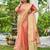 peach plain silk silk-sarees saree with blouse