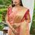 peach plain silk silk-sarees saree with blouse