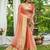 peach plain silk silk-sarees saree with blouse