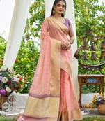 pink plain silk silk-sarees saree with blouse