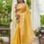 yellow plain silk silk-sarees saree with blouse