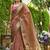 Brown plain tissue tissue-sarees saree with blouse