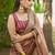 Brown plain tissue tissue-sarees saree with blouse