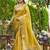 Yellow plain tissue tissue-sarees saree with blouse