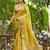 Yellow plain tissue tissue-sarees saree with blouse