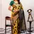yellow soft art silk banarasi jacuard work designer party wear saree with unstitched blouse piece