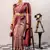 mergenta silk blend banarasi saree with unstitched blouse piece