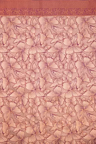 mergenta silk blend banarasi saree with unstitched blouse piece