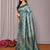 rama green  soft art silk banarasi jacuard work designer party wear saree with unstitched blouse piece