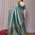 rama green  soft art silk banarasi jacuard work designer party wear saree with unstitched blouse piece
