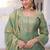 Olive green fendi crush embroidered kurta sharara set with dupatta