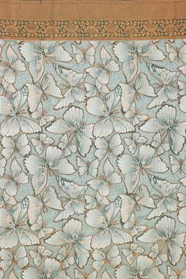 pista silk blend banarasi saree with unstitched blouse piece 5