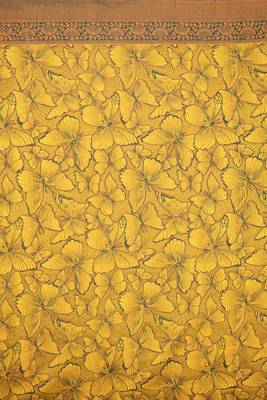 yellow silk blend banarasi saree with unstitched blouse piece 5