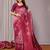 rani pink  soft art silk banarasi jacuard work designer party wear saree with unstitched blouse piece