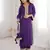 purple crepe kurta set with mirror work