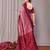 rani pink  soft art silk banarasi jacuard work designer party wear saree with unstitched blouse piece