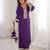 Purple natural crepe straight kurta set with real mirror lace work