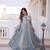 Sky fendi satin embroidered anarkali gown with sequins work