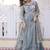 Sky fendi satin embroidered anarkali gown with sequins work