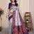 grey neavyblue  soft art silk banarasi jacuard work designer party wear saree with unstitched blouse piece