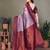lavender wine  soft art silk banarasi jacuard work designer party wear saree with unstitched blouse piece