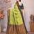 lemon green  soft art silk banarasi jacuard work designer party wear saree with unstitched blouse piece