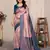 peach sky  soft art silk banarasi jacuard work designer party wear saree with unstitched blouse piece