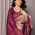 peach wine  soft art silk banarasi jacuard work designer party wear saree with unstitched blouse piece