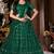 green mirror work embroidered lehenga choli set
