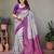 sky purple  soft art silk banarasi jacuard work designer party wear saree with unstitched blouse piece