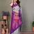 sky purple  soft art silk banarasi jacuard work designer party wear saree with unstitched blouse piece