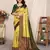 yellow green  soft art silk banarasi jacuard work designer party wear saree with unstitched blouse piece