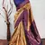 cream neavyblue  soft art silk banarasi jacuard work designer party wear saree with unstitched blouse piece