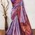 lavender wine  soft art silk banarasi jacuard work designer party wear saree with unstitched blouse piece