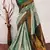 light pista green  soft art silk banarasi jacuard work designer party wear saree with unstitched blouse piece