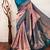 peach sky  soft art silk banarasi jacuard work designer party wear saree with unstitched blouse piece