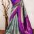 sky purple  soft art silk banarasi jacuard work designer party wear saree with unstitched blouse piece