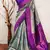 sky purple  soft art silk banarasi jacuard work designer party wear saree with unstitched blouse piece