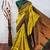 yellow green  soft art silk banarasi jacuard work designer party wear saree with unstitched blouse piece