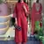 Floral embroidered round neck  cotton kurta & trouser set