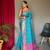 Blue plain silk blend patola-saris saree with blouse