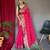 Pink plain silk blend patola-saris saree with blouse