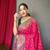 Pink plain silk blend patola-saris saree with blouse