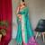 Blue plain silk blend patola-saris saree with blouse