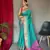 Blue plain silk blend patola-saris saree with blouse