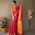 Pink plain silk blend silk-blend-sarees saree with blouse